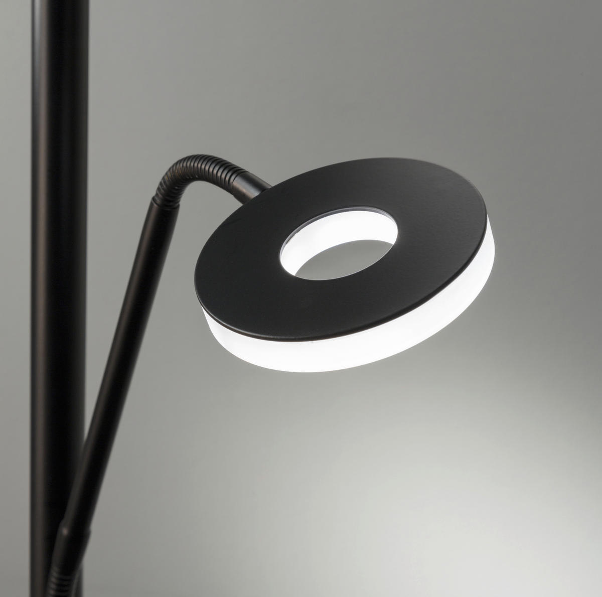 Fischer & Honsel LED-Stehleuchte 40318 Chrom schwarz Metall B/H/T: ca. 35x180x50 cm 1 Brennstellen Dent - schwarz/Chrom (35,00/180,00/50,00cm) - Fischer & Honsel