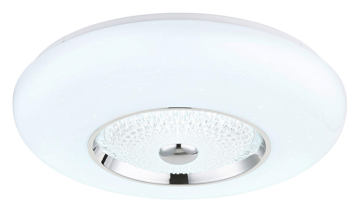 GLOBO Deckenleuchte klar weiß Opal Acryl Metall Kunststoff H/D: ca. 11x48,5 cm 1 Brennstellen GRAHAM - klar/weiß (48,50/11,00cm) - GLOBO