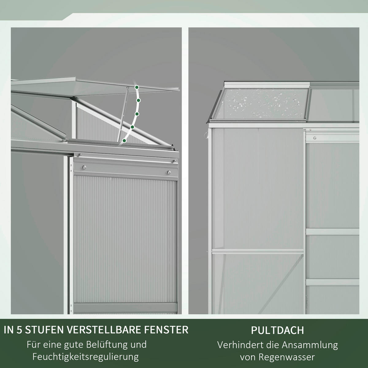 Outsunny Gewächshaus B/H/L: ca. 68x196x192 cm Gewächshaus - silber (192,00/68,00/196,00cm) - Outsunny