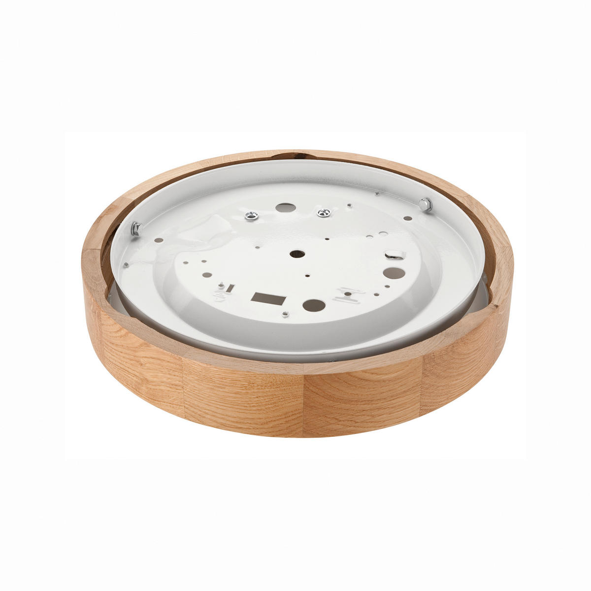 Lamkur Deckenleuchte ANELLO 40790 Eiche Glas Holz H/L: ca. 8x27 cm E27 1 Brennstellen Anello - Eiche (27,00cm) - Lamkur