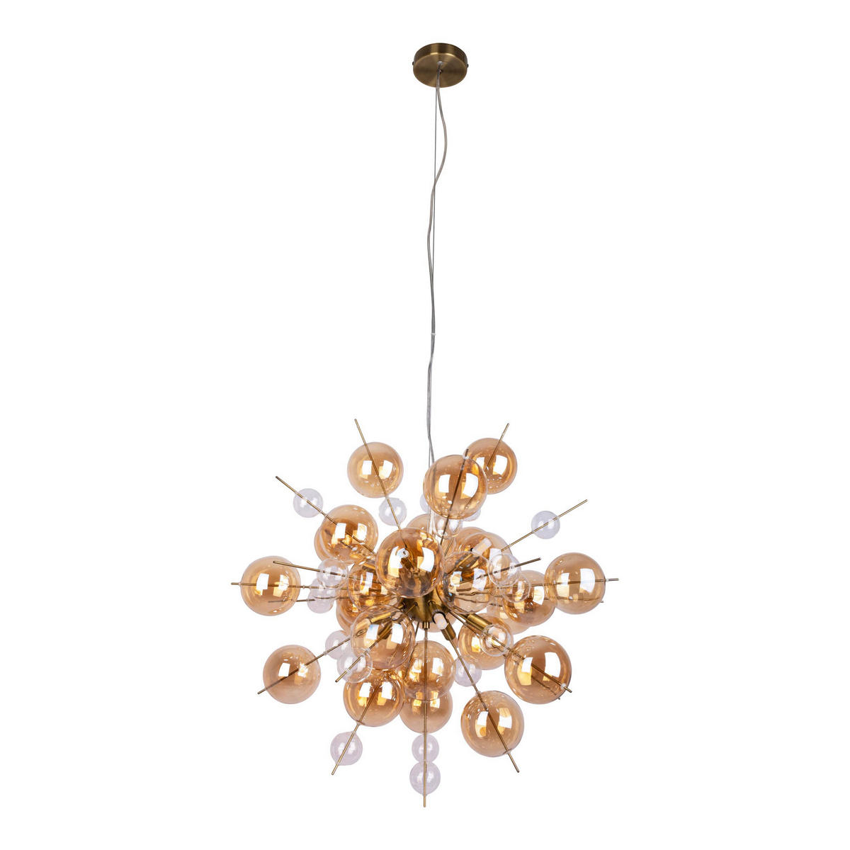 Näve Leuchten Pendelleuchte amber Glas Metall B/H/T/D: ca. 65x150x65x65 cm G9 10 Brennstellen EXPLOSION - amber (65,00/150,00/65,00cm) - Näve Leuchten