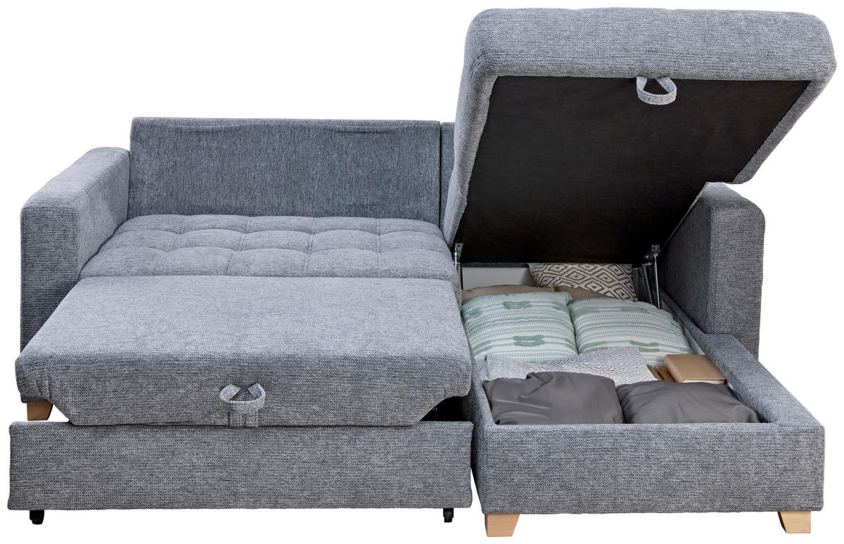 Funktionsecke Split grau Microfaser B/H/T: ca. 224x91x168 cm Split - Eiche/grau (224,00/91,00/168,00cm)