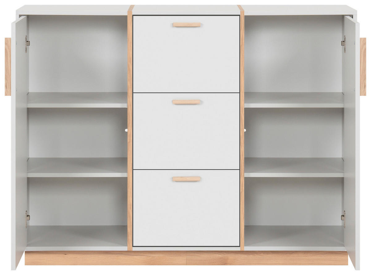 Kommode Split grau Jackson Hickory Nachbildung B/H/T: ca. 125x94x40 cm Split - grau (125,00/94,00/40,00cm)