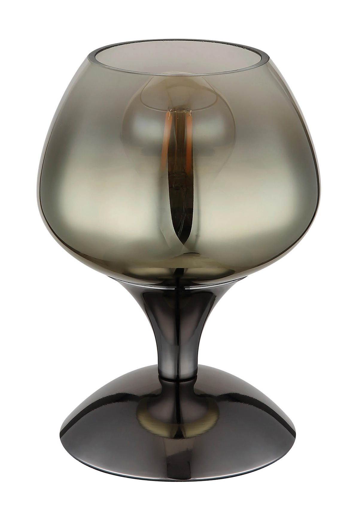 GLOBO Tischleuchte schwarz Chrom gold Glas Textil Metall H/D: ca. 20,5x15 cm E27 1 Brennstellen MAXY - gold/schwarz (15,00/20,50cm) - GLOBO