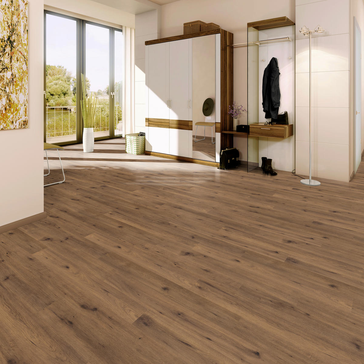 EGGER Laminatboden Eiche massiv ca. 2,4936 m² im Paket  B/L: ca. 19,3x129,2 cm pro Paket Eiche massiv ca. 2,4936 m² im Paket - (19,30/129,20cm) - EGGER