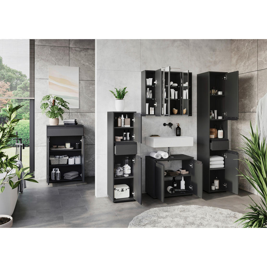 Thumbnail - Schrank 2201-547 Graphit Optik B/H/T: ca. 33x121x34 cm