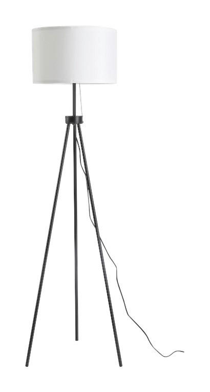 HOMCOM Stehleuchte B31-187V90 schwarz weiß Metall Polyester-Mischgewebe Stoff B/H/L: ca. 37x152x37 cm E27 1 Brennstellen Stehleuchte B31-187V90 - weiß/schwarz (37,00/37,00/152,00cm) - HOMCOM