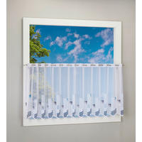 Scheibengardinen-Meterware blau H: ca. 60 cm Scheibengardine - blau/grau (60,00cm)