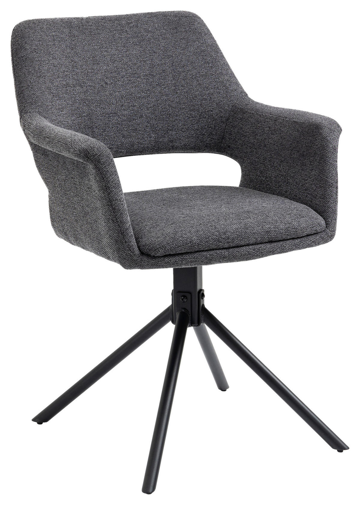 Stuhl ELEONORE 2er-Set grau schwarz Webstoff B/H/T: ca. 57x84x61 cm ELEONORE 2er-Set - schwarz/grau (57,00/84,00/61,00cm) - byLIVING