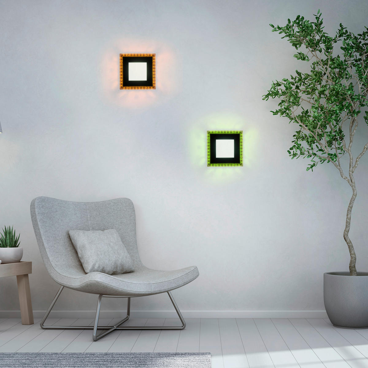 Just Light LED-Deckenleuchte 14510-18 schwarz Kunststoff B/H/L: ca. 20x5x20 cm ACRI - schwarz (20,00/20,00/5,00cm) - Just Light