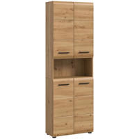 Hochschrank Ice Artisan Oak Nachbildung B/H/T: ca. 60x185x30 cm Ice - (60,00/185,00/30,00cm) - xonox.home