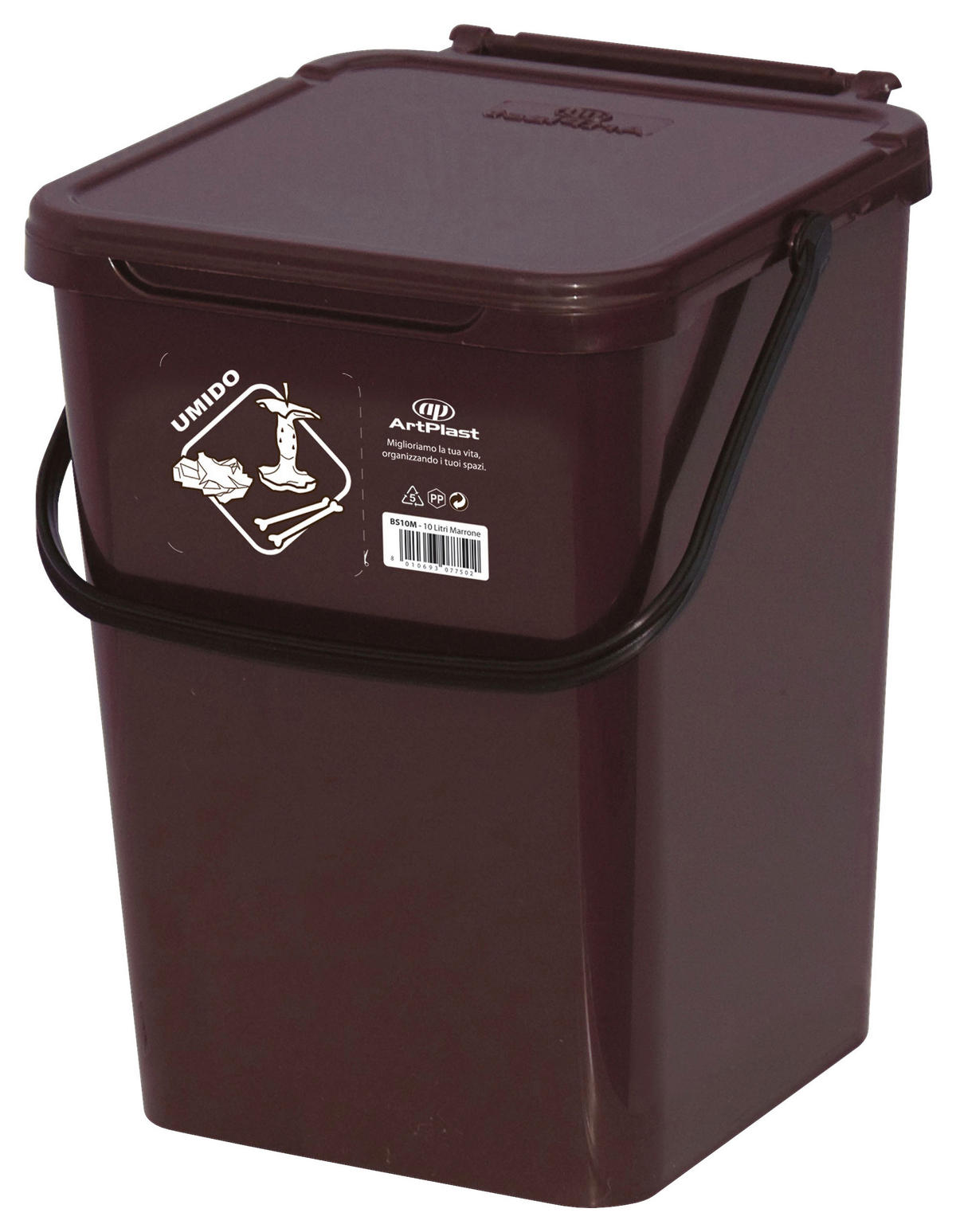 Eco-Logico Abfalleimer braun B/H/L: ca. 24x30x23,7 cm Abfalleimer 7l - braun (23,70/24,00/30,00cm) - Eco-Logico