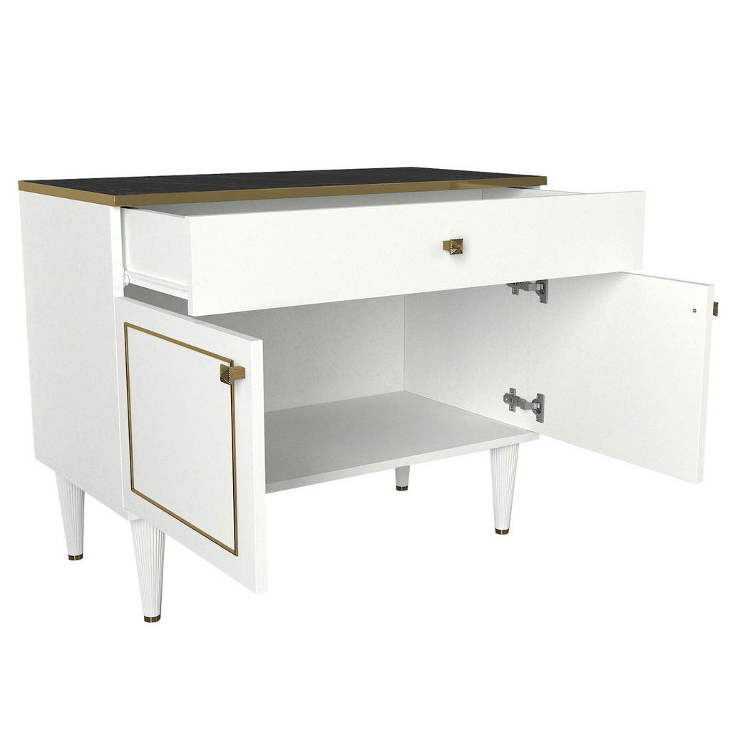 Thumbnail - Kommode Ravenna weiß Marmoroptik B/H/T: ca. 90x76x44,8 cm