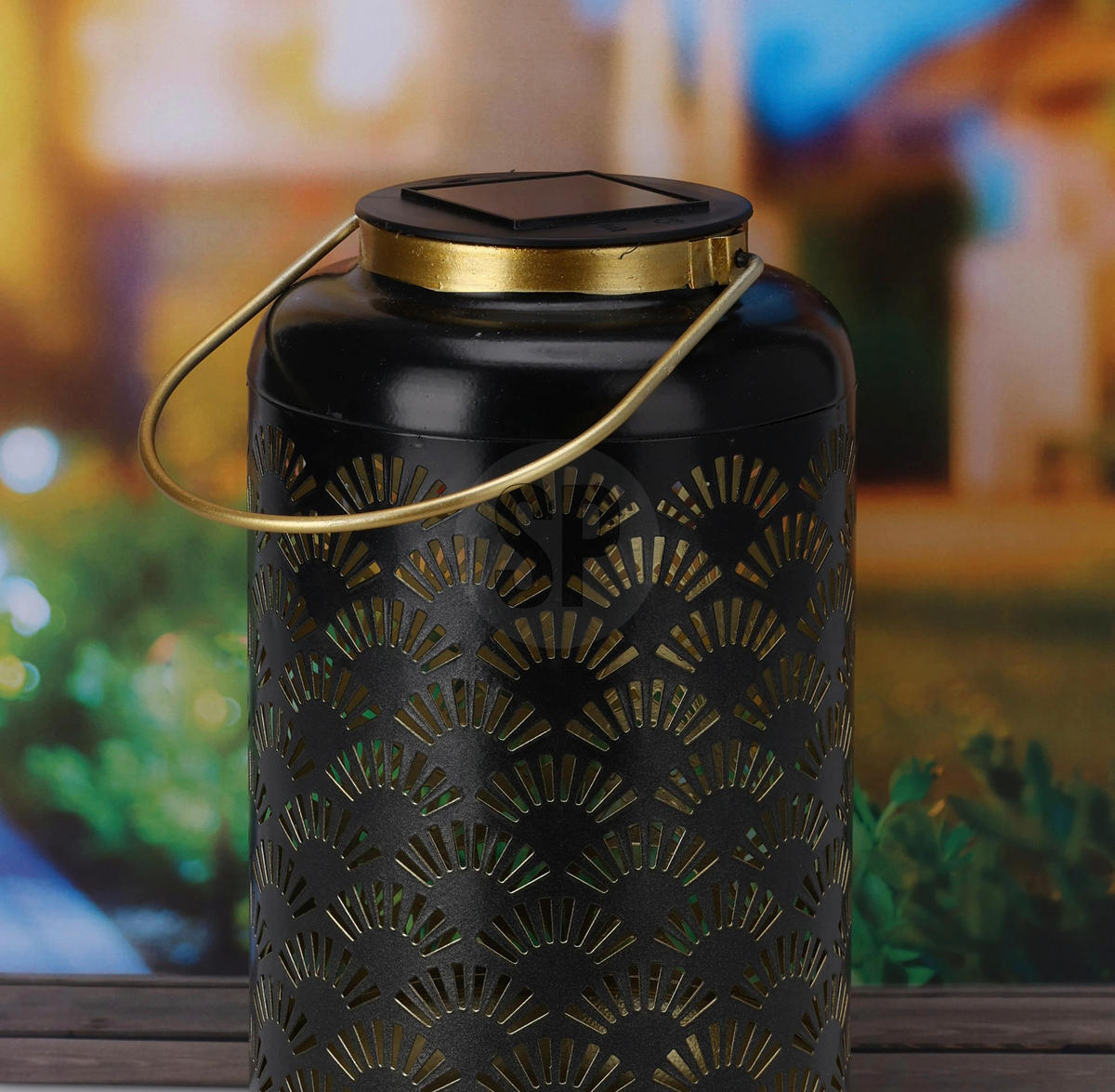 Solarlaterne schwarz Metall B/H/L: ca. 13x13x23,5 cm Solarlaterne - schwarz (23,50/13,00/13,00cm)