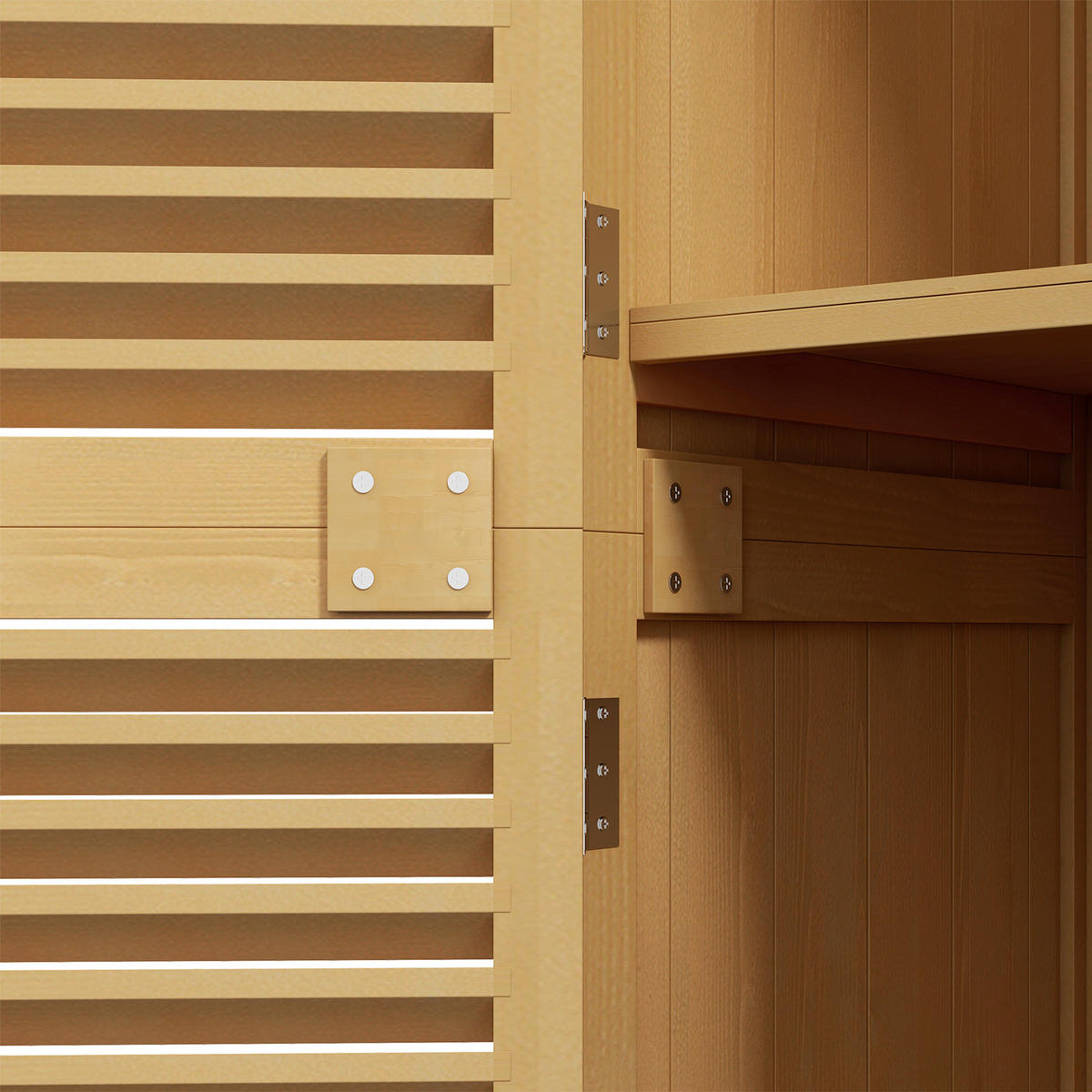 Outsunny Gartenschrank gelb Kiefer B/H/L: ca. 46,5x160x87 cm Gartenschrank - gelb (87,00/46,50/160,00cm) - Outsunny