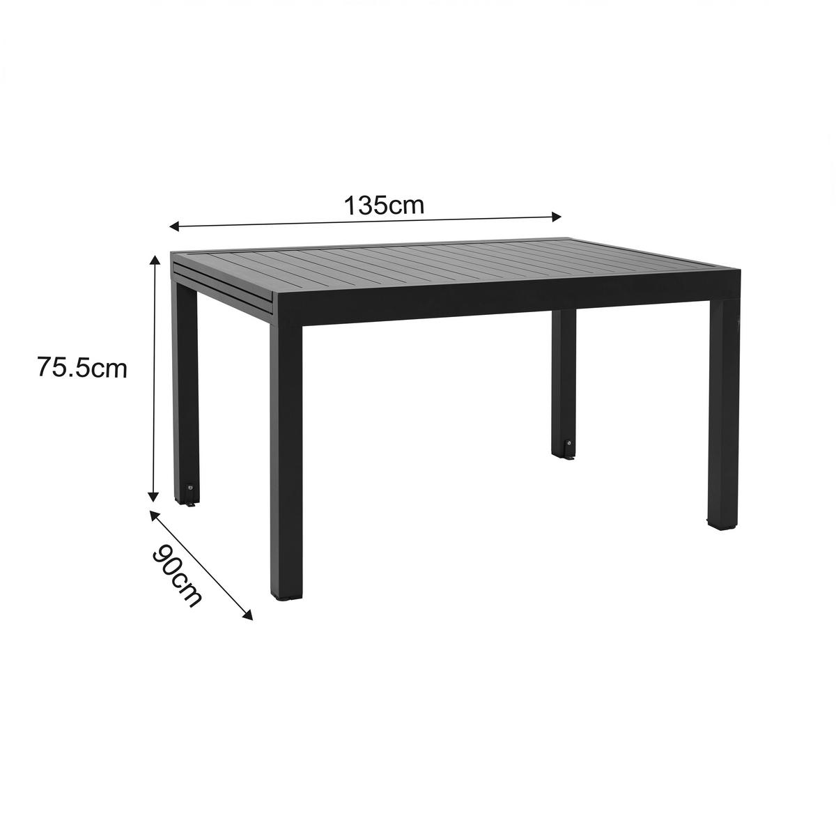 POCOline Gartentisch dunkelgrau Aluminium B/H/L: ca. 90x75x135 cm Gartentisch_Maja - dunkelgrau (135,00/90,00/75,00cm) - POCOline