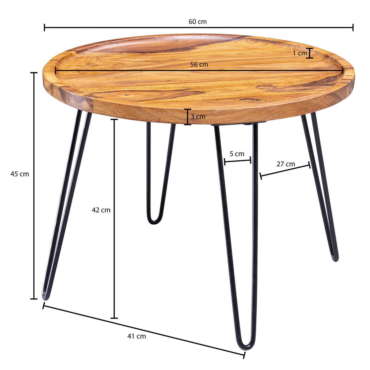 Couchtisch braun H: ca. 45 cm Couchtisch - braun (45,00cm) - Wohnling