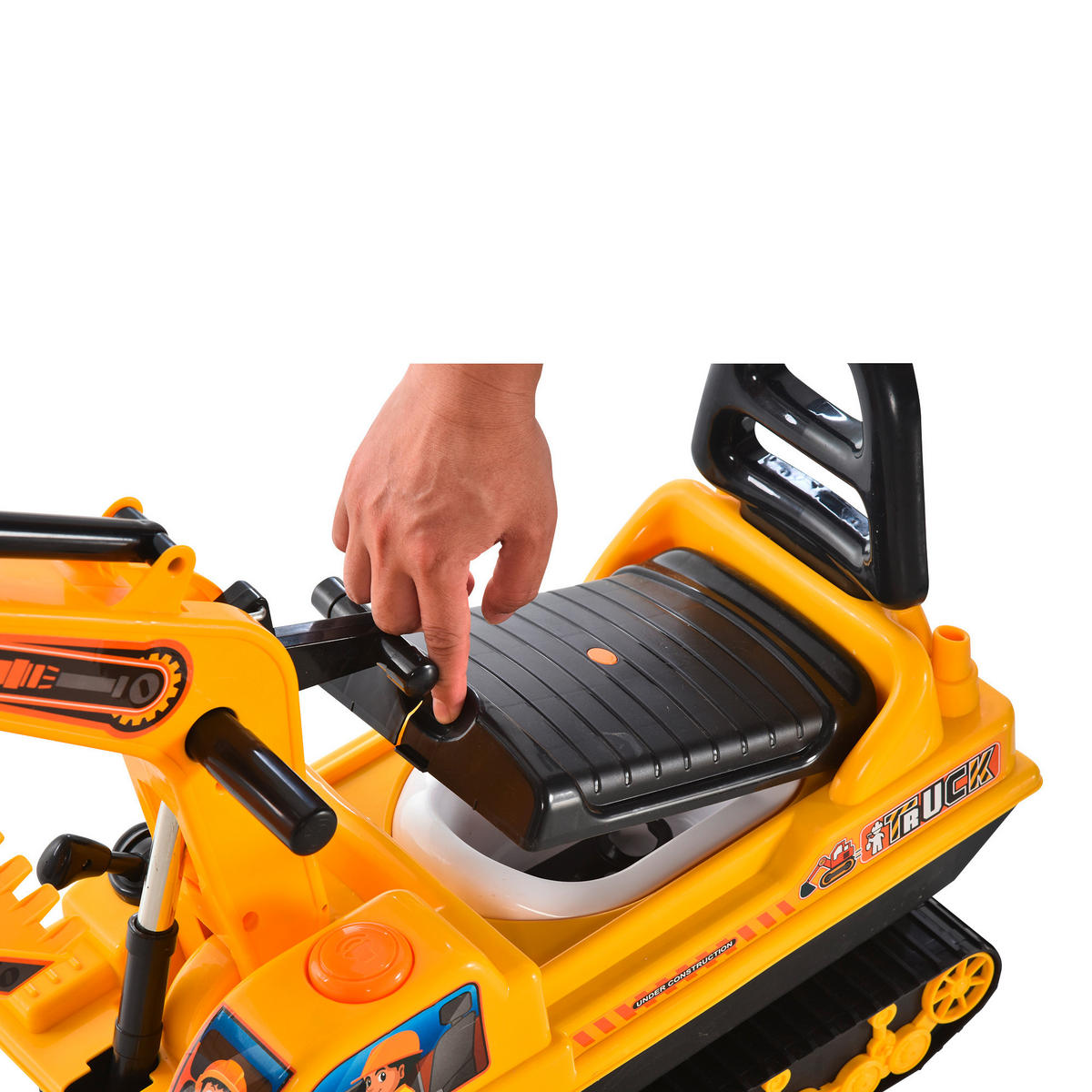 HOMCOM Kinder-Rutscherfahrzeug Bagger gelb B/H/L: ca. 24x58,5x78 cm Rutscherfahrzeug_Bagger - gelb/schwarz (78,00/24,00/58,50cm) - HOMCOM