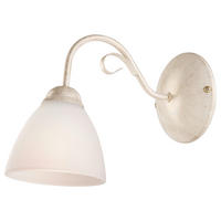 Lamkur Wandleuchte ADELLE 21317 weiß Stahl Glas H/L: ca. 23x26 cm E27 1 Brennstellen Adelle - weiß (26,00cm) - Lamkur