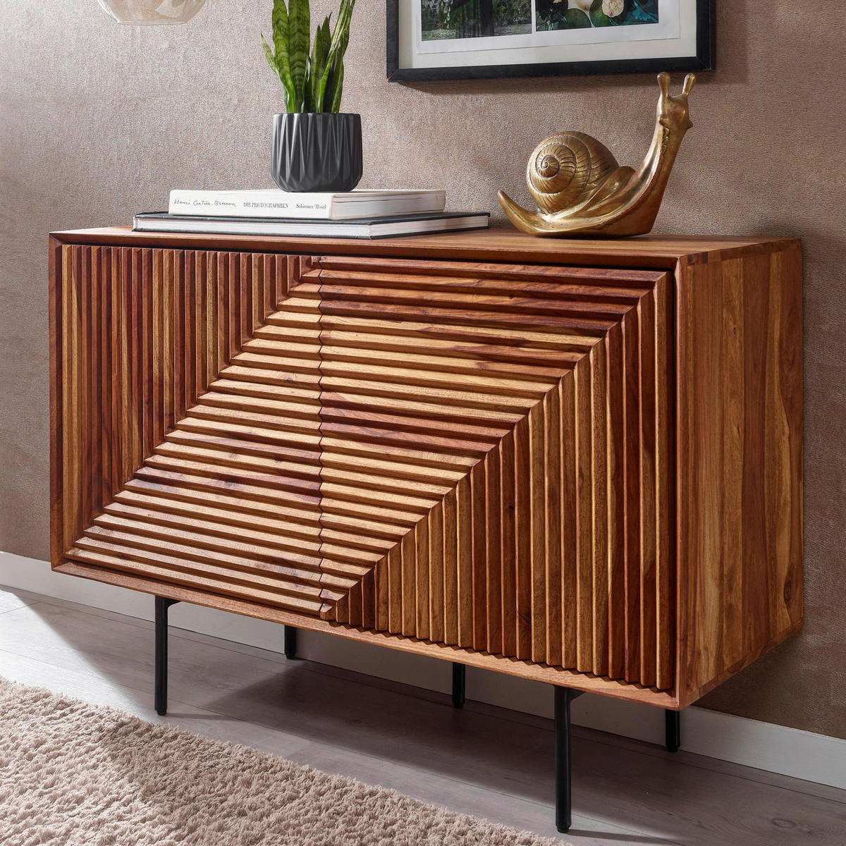 Sideboard rosenholz Nachbildung B/H/T: ca. 100x71x40 cm Sideboard - rosenholz (100,00/71,00/40,00cm) - Wohnling