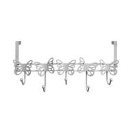 Türgarderobe Butterfly weiß pulverbeschichtet Metall B/H/T: ca. 48x22x5 cm Butterfly - weiß (48,00/22,00/5,00cm)