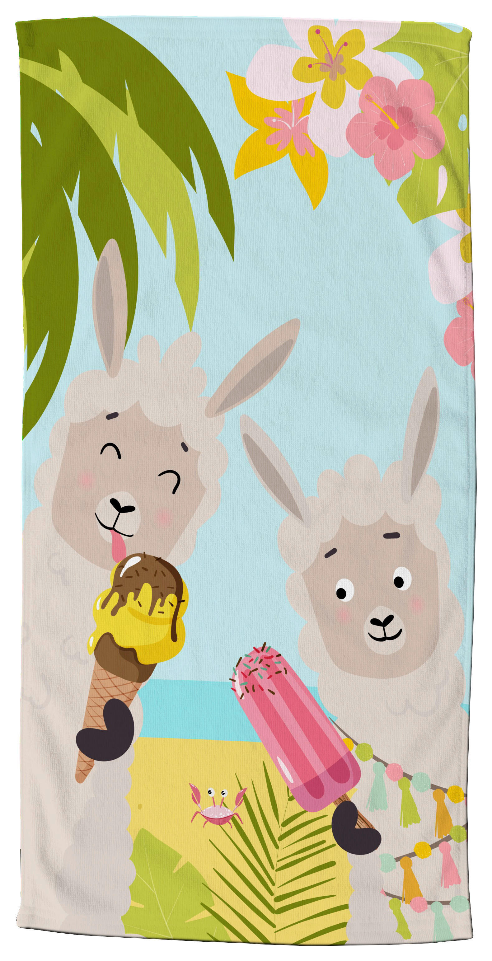 Strandtuch Happy lamas Multi Polyester B/L: ca. 75x150 cm Happy lamas - Multi (75,00/150,00cm) - Good Morning