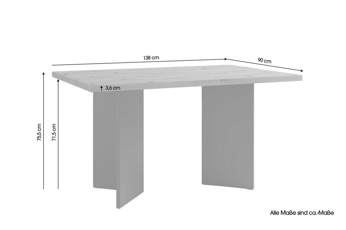 Tisch MARTEN Eiche anthrazit B/H/T: ca. 138x75,5x90 cm MARTEN - Eiche/anthrazit (138,00/75,50/90,00cm) - byLIVING