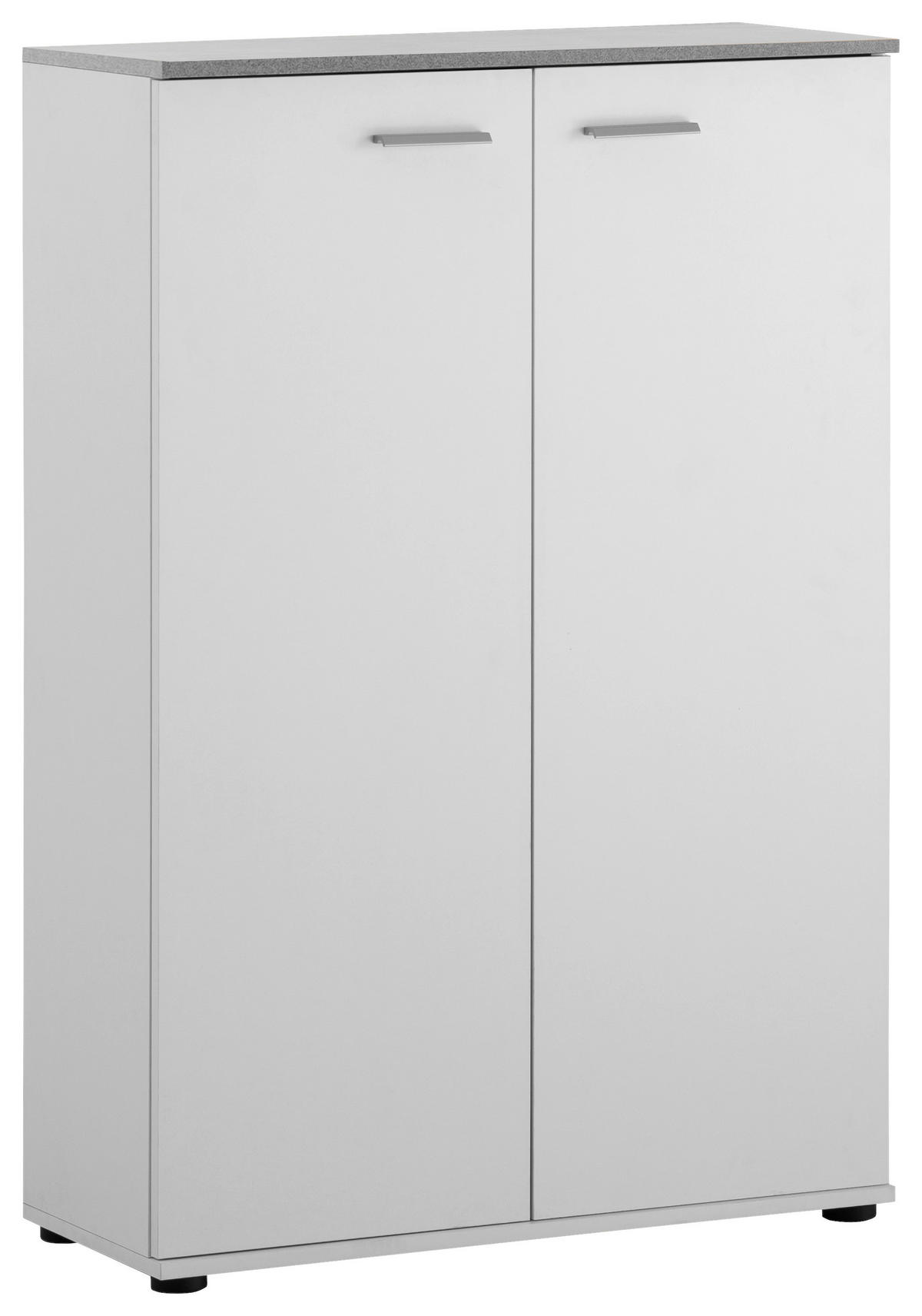 Kommode Alanis weiß matt Beton Optik B/H/T: ca. 80x120x34 cm Alanis - Beton/weiß (80,00/120,00/34,00cm)