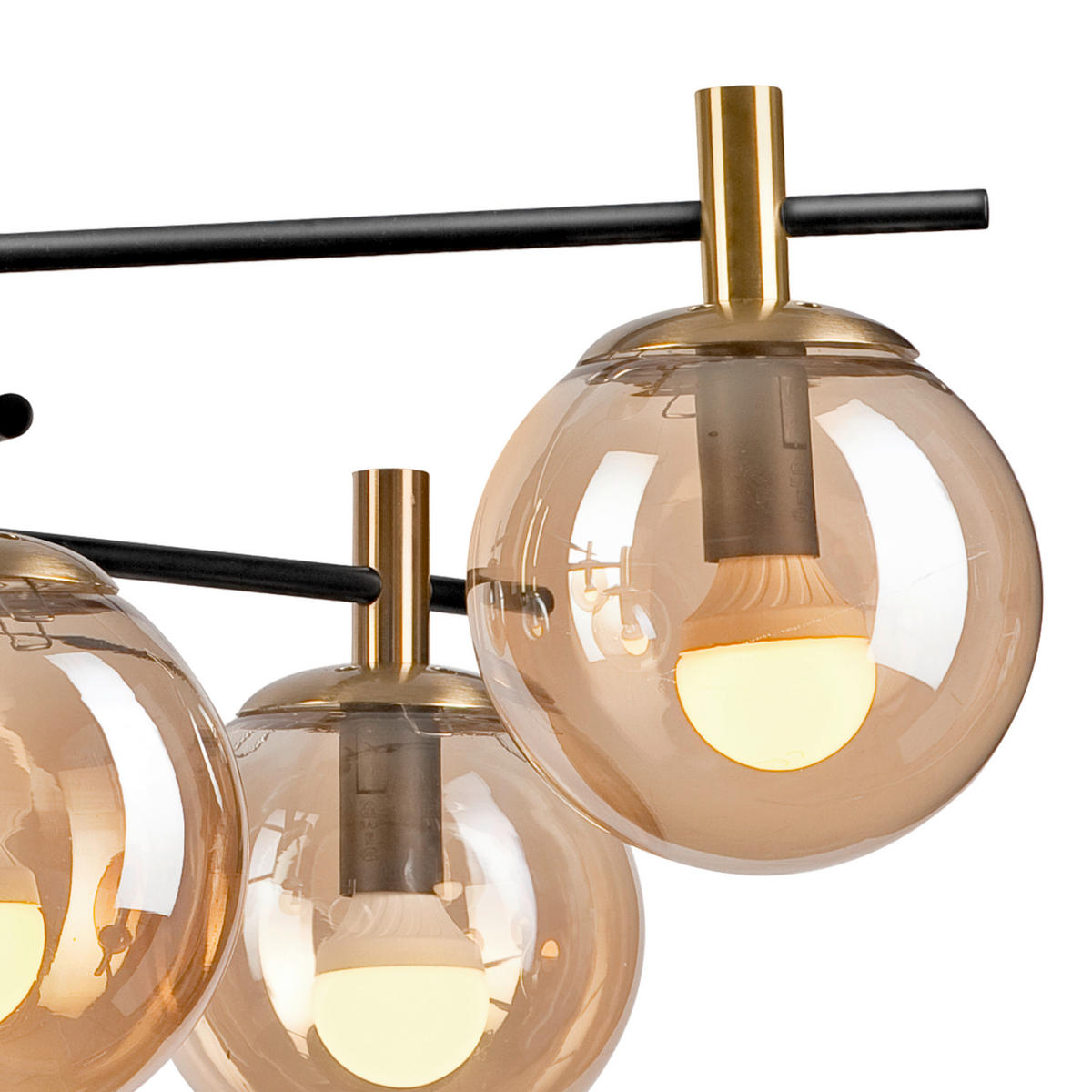 Lamkur Deckenleuchte gold Stahl Glas B/H/L: ca. 51x53x51 cm E14 6 Brennstellen LILOU - gold (51,00/51,00/53,00cm) - Lamkur