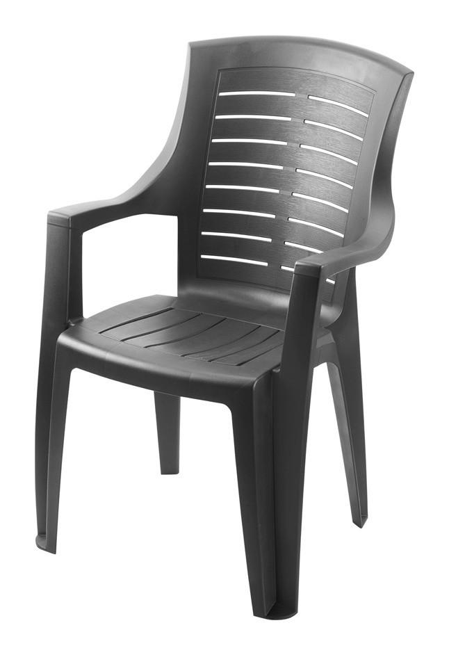 ProGarden Stapelsessel Talia anthrazit Kunststoff B/H/L: ca. 55x91x60 cm Talia - anthrazit (60,00/55,00/91,00cm) - ProGarden