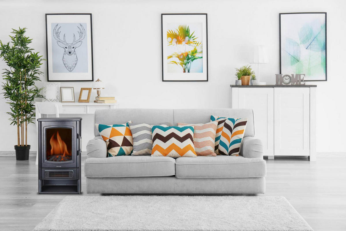 alpina Elektrokamin schwarz Metall ca. 2000 W Helsinki - schwarz - Alpina