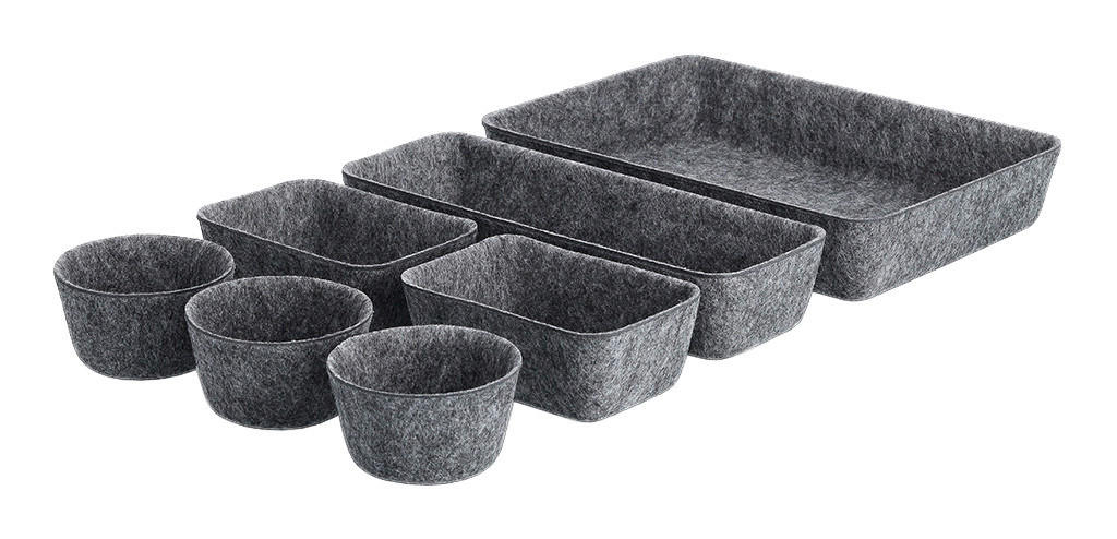 Zeller Organizer grau Filz Organizer-Set_8tlg. - grau - Zeller