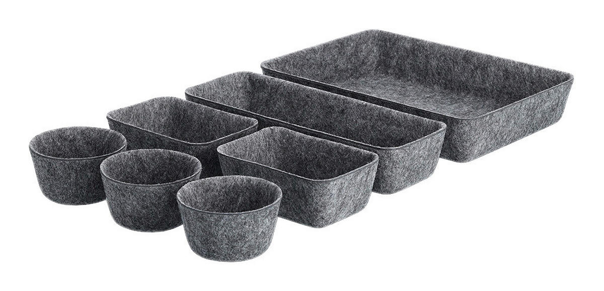 Zeller Organizer grau Filz Organizer-Set_8tlg. - grau - Zeller