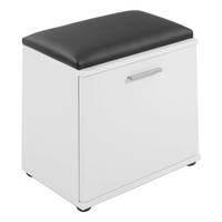 Sitzbank JAKOB weiß schwarz B/H/T: ca. 48,5x49x30 cm JAKOB - weiß/schwarz (48,50/49,00/30,00cm) - byLIVING