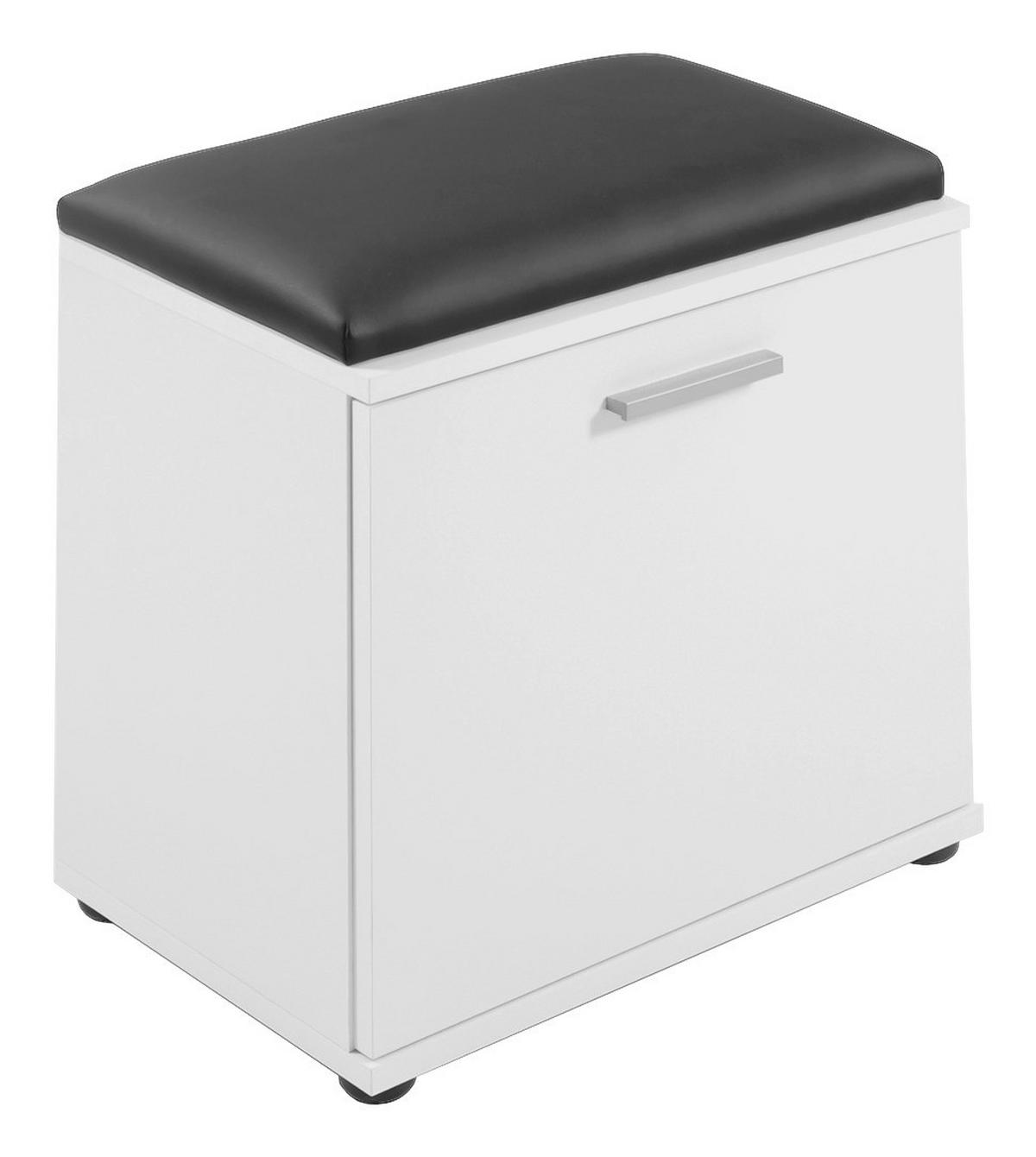Sitzbank JAKOB weiß schwarz B/H/T: ca. 48,5x49x30 cm JAKOB - weiß/schwarz (48,50/49,00/30,00cm) - byLIVING