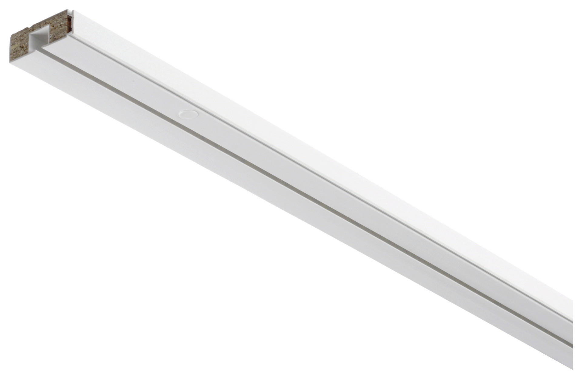 Boviva Gardinenschiene mit Holzkern weiß Holz L: ca. 150 cm 1.0 Läufe Schiene_Holzkern_1lfg. - weiß (150,00cm) - Boviva