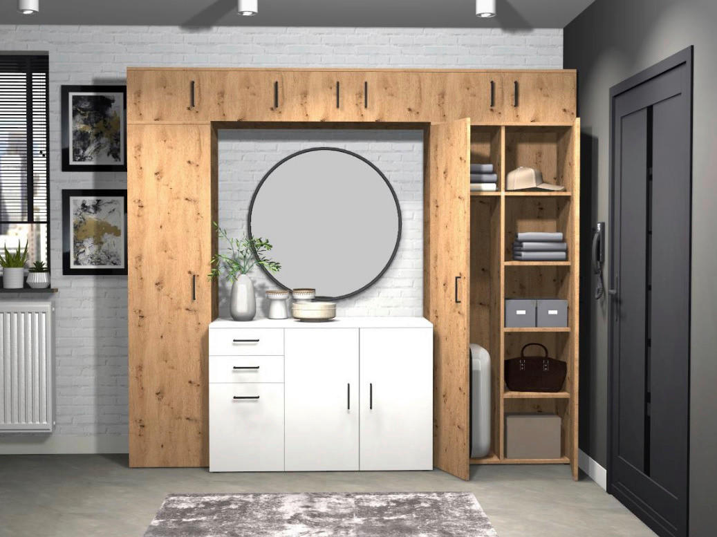 Schrank Multi-Stauraum Typ 20 Beton Optik B/H/T: ca. 45x195x40 cm Multi-Stauraum Typ 20 - Beton (45,00/195,00/40,00cm)