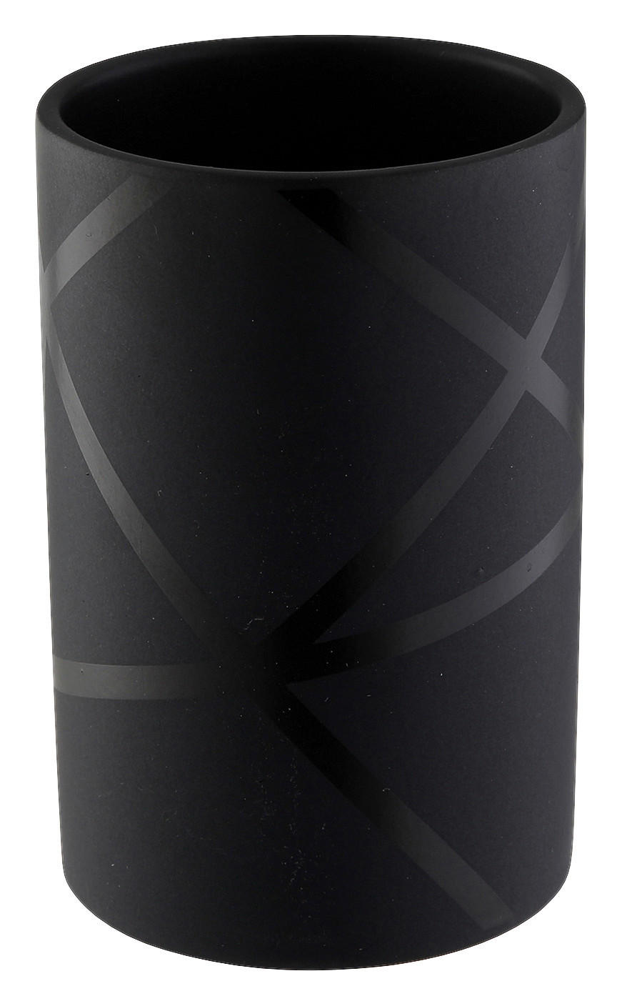 Zahnputzbecher schwarz Steingut H/D: ca. 10x7 cm Zahnputzbecher_Nero schwarz - schwarz (7,00/10,00cm) - Axentia