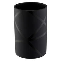 Zahnputzbecher schwarz Steingut H/D: ca. 10x7 cm Zahnputzbecher_Nero schwarz - schwarz (7,00/10,00cm) - Axentia