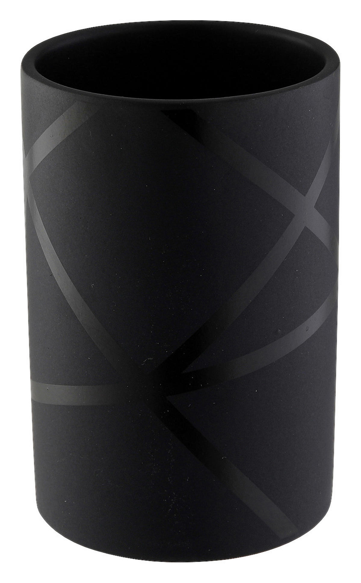 Zahnputzbecher schwarz Steingut H/D: ca. 10x7 cm Zahnputzbecher_Nero schwarz - schwarz (7,00/10,00cm) - Axentia