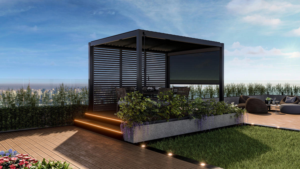 Mirador Pergola Deluxe anthrazit Aluminium B/H/L: ca. 400x250x300 cm Deluxe - anthrazit (300,00/400,00/250,00cm) - Mirador