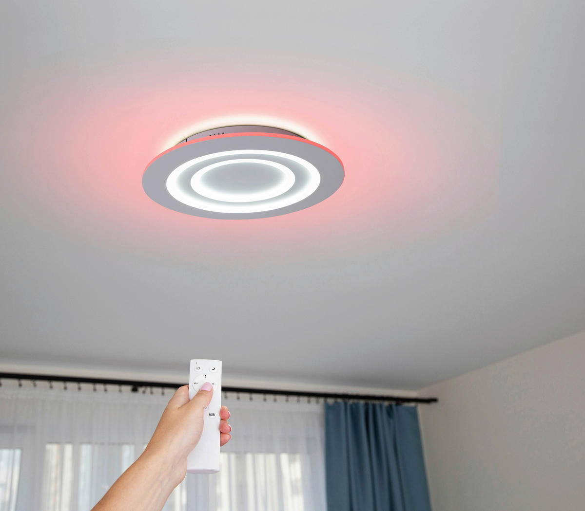 Näve Leuchten LED-Deckenleuchte weiß Metall Kunststoff B/H/T/D: ca. 50x6x50x50 cm MIREL - weiß (50,00/6,00/50,00cm) - Näve Leuchten