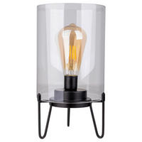 Näve Leuchten LED-Leuchten 5308422 schwarz Metall Glas B/H/T: ca. 15x28,5x15 cm 1 Brennstellen Lonna - schwarz (15,00/28,50/15,00cm) - Näve Leuchten