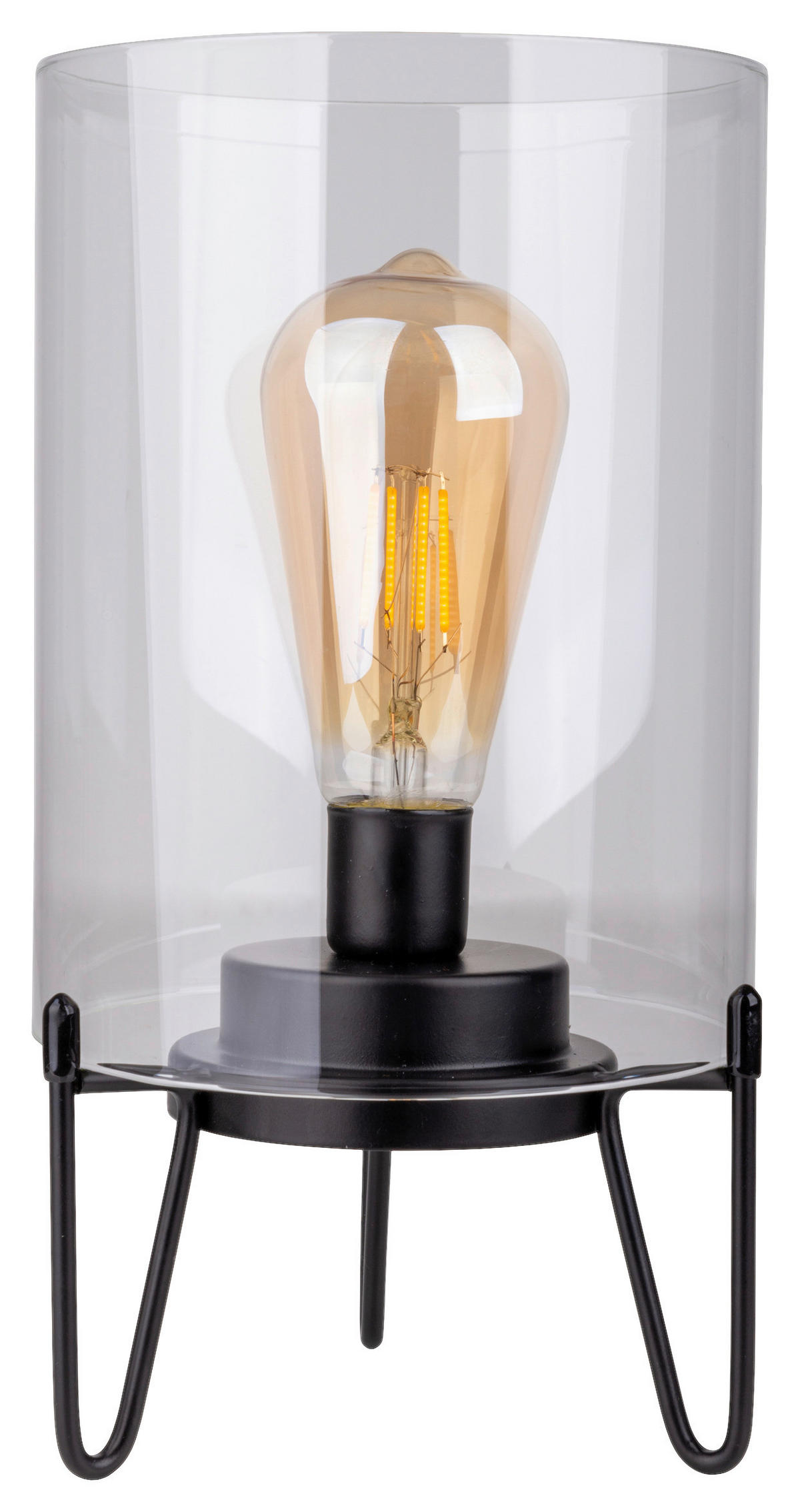 Näve Leuchten LED-Leuchten 5308422 schwarz Metall Glas B/H/T: ca. 15x28,5x15 cm 1 Brennstellen Lonna - schwarz (15,00/28,50/15,00cm) - Näve Leuchten