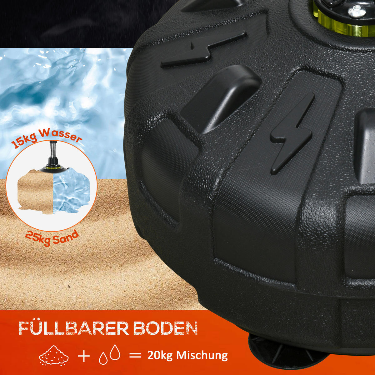 SPORTNOW Fitness-Zubehör schwarz Edelstahl B/H/L: ca. 48x48x180 cm Punchingball - schwarz (180,00/48,00/48,00cm) - SPORTNOW