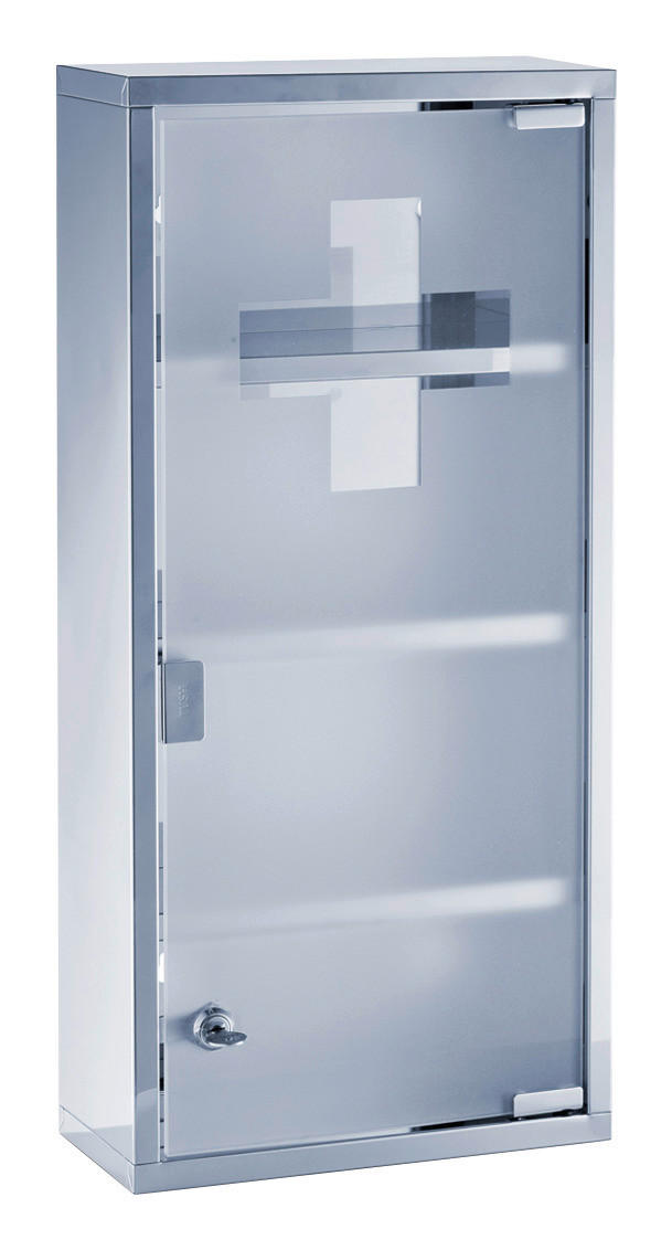 Zeller Medizinschrank transparent Edelstahl B/H/L: ca. 12x57x27 cm Medizinschrank - transparent (27,00/12,00/57,00cm) - Zeller