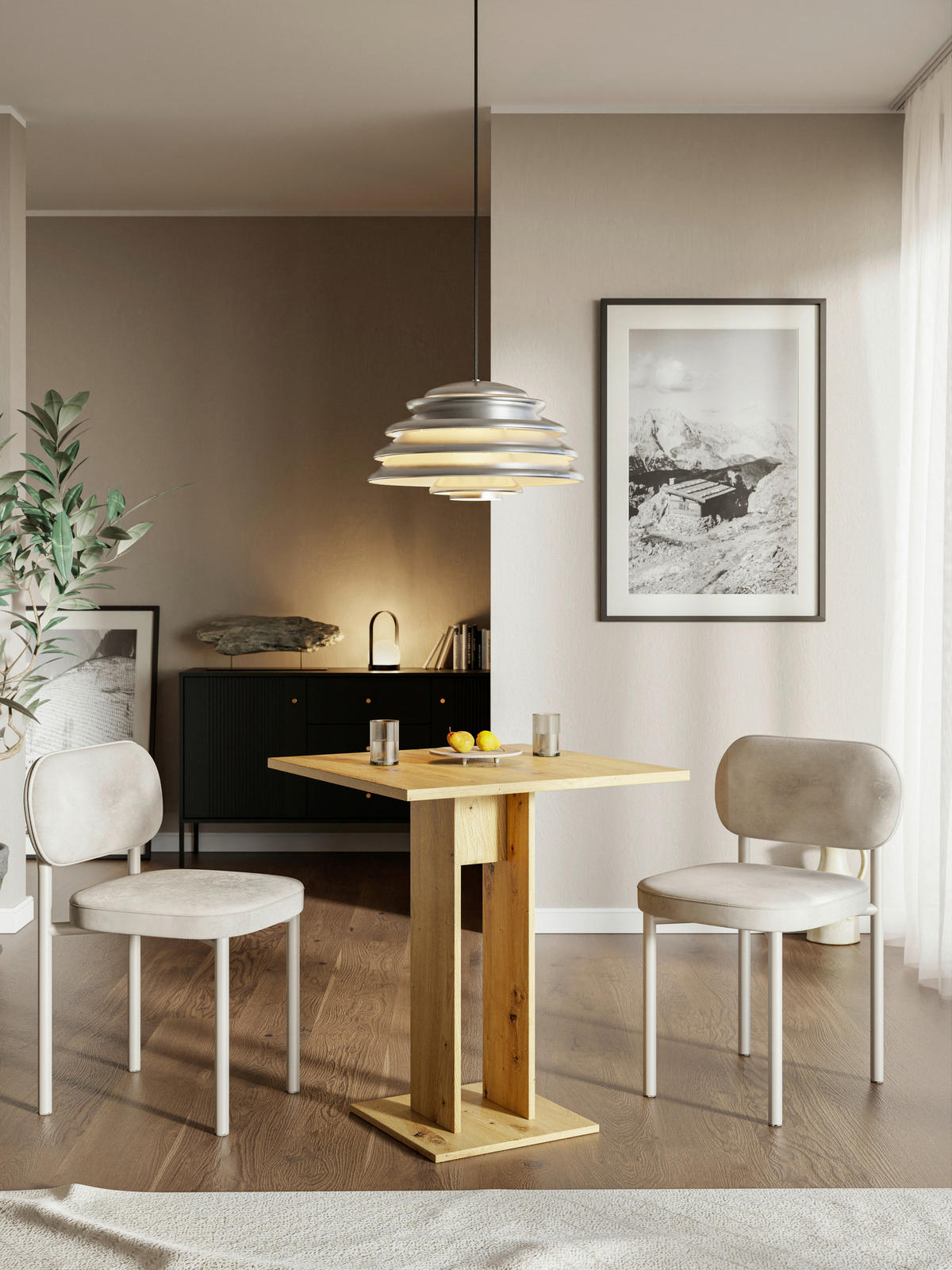 Tisch EVERT Eiche Artisan Nachbildung B/H/T: ca. 67,5x78x67,5 cm EVERT - Eiche (67,50/78,00/67,50cm) - WIPMEB