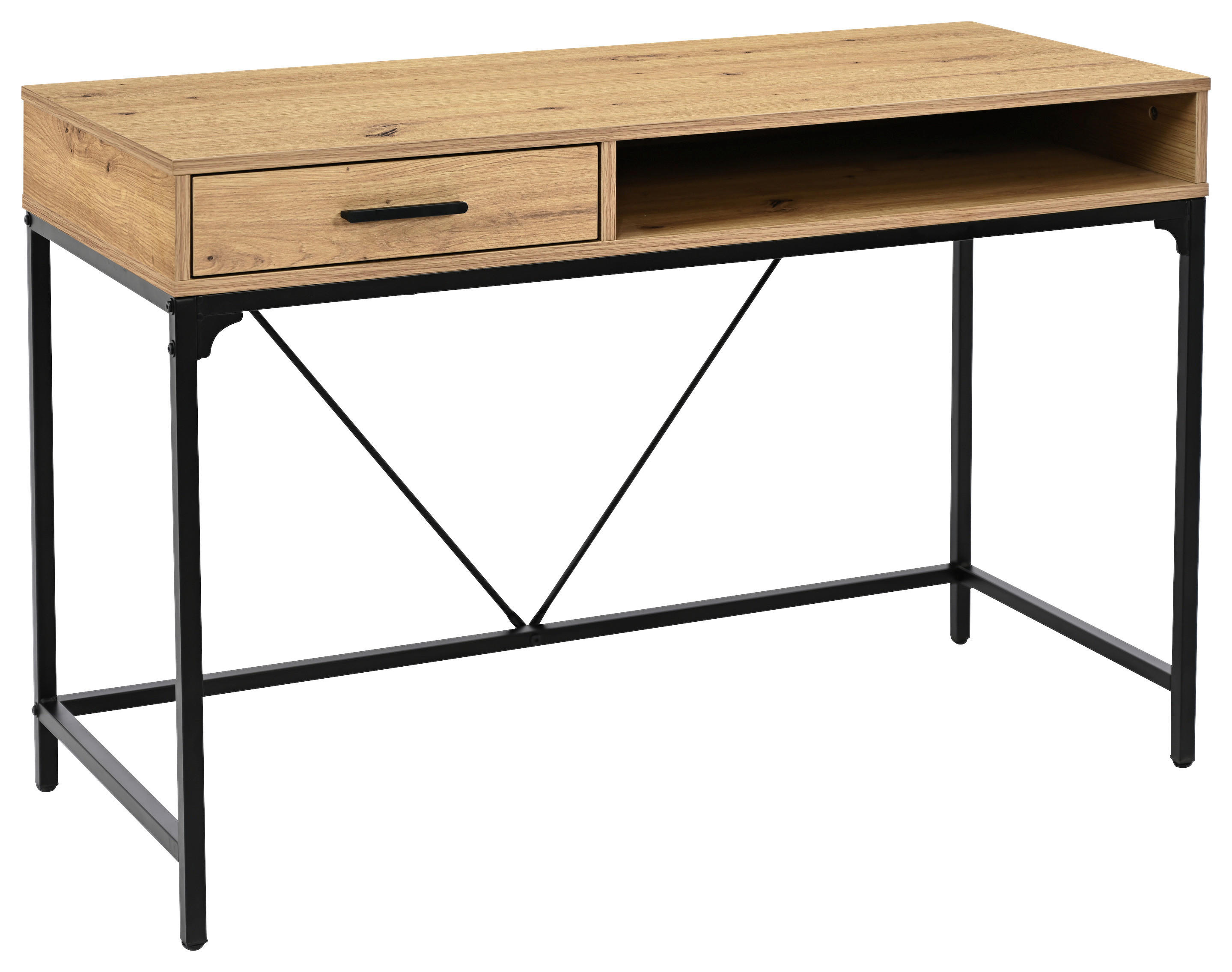Schreibtisch Faya Eiche Artisan Nachbildung schwarz B/H/T: ca. 110x75x48 cm Faya - Eiche/schwarz (110,00/75,00/48,00cm)