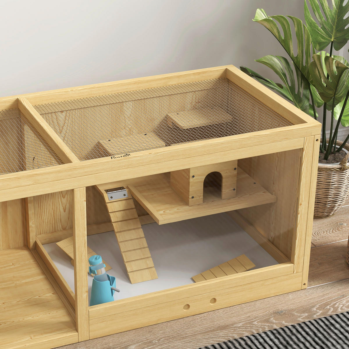 PawHut Tier-Zubehör natur Polypropylen B/H/L: ca. 50x100x50 cm Hamsterkäfig - natur (50,00/50,00/100,00cm) - PawHut