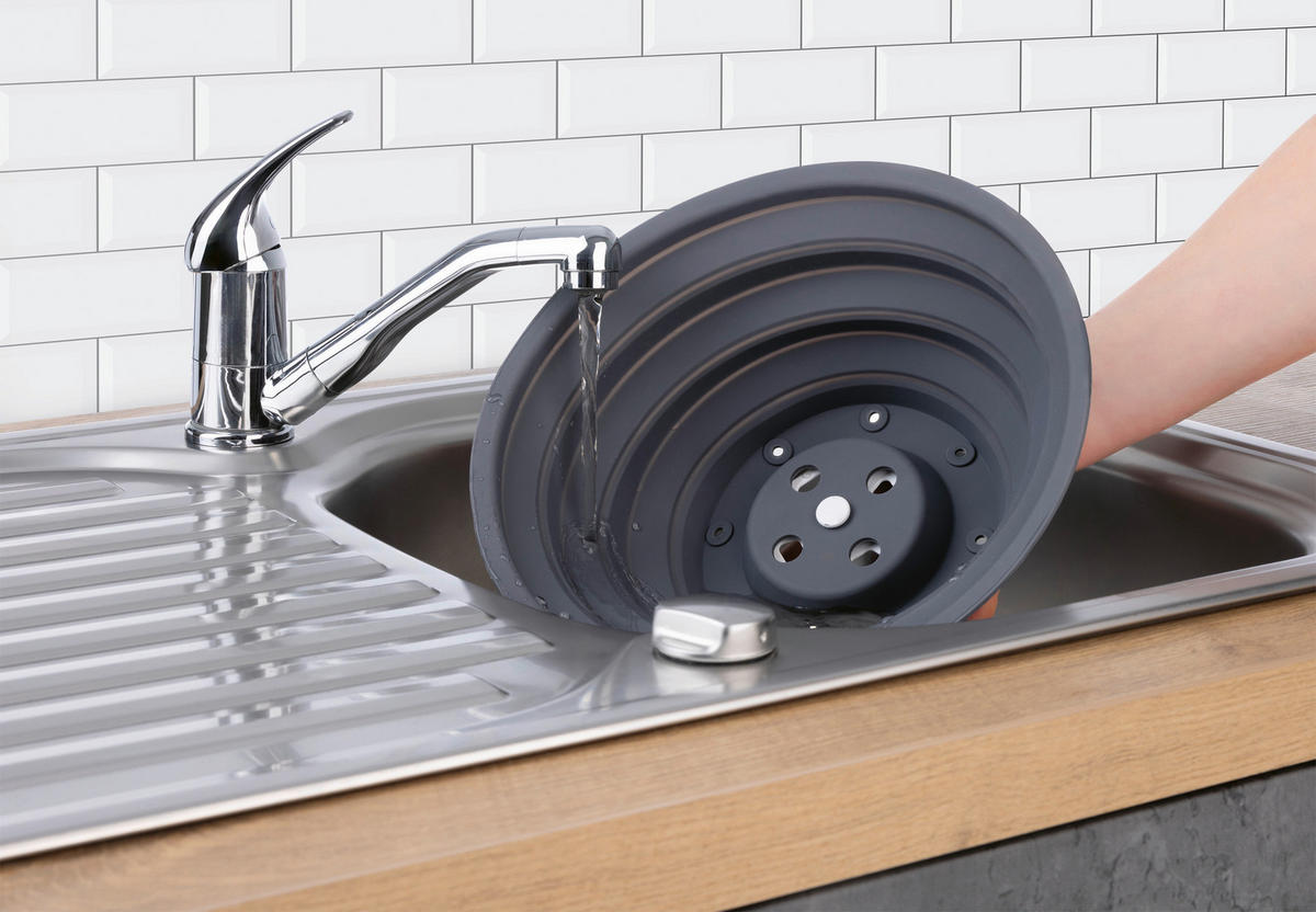 KitchBo Haushaltshelfer grau Silikon Mikrowellenhaube - grau - KitchBo
